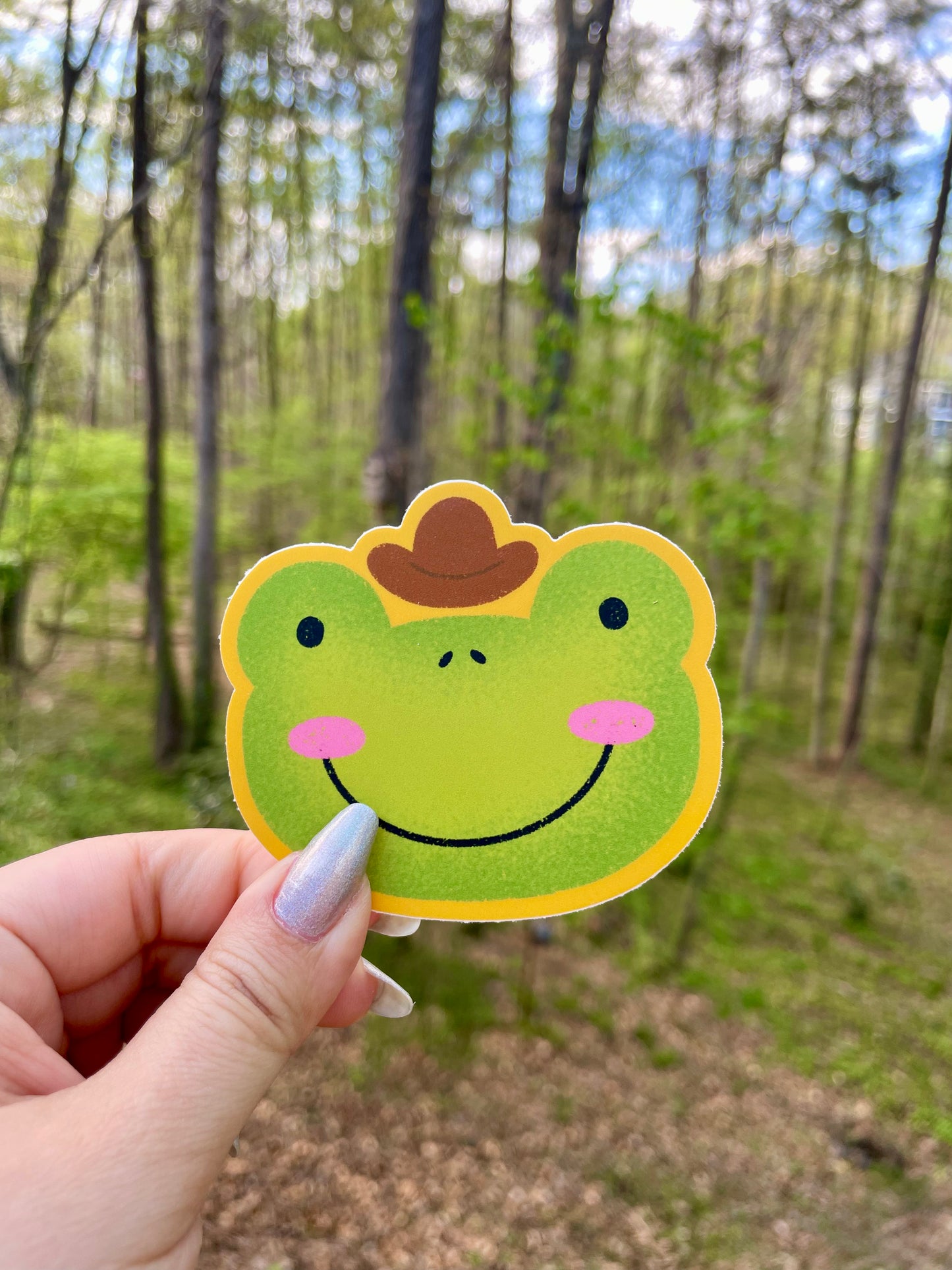 Cowboy Frog Sticker - Matte Vinyl Sticker