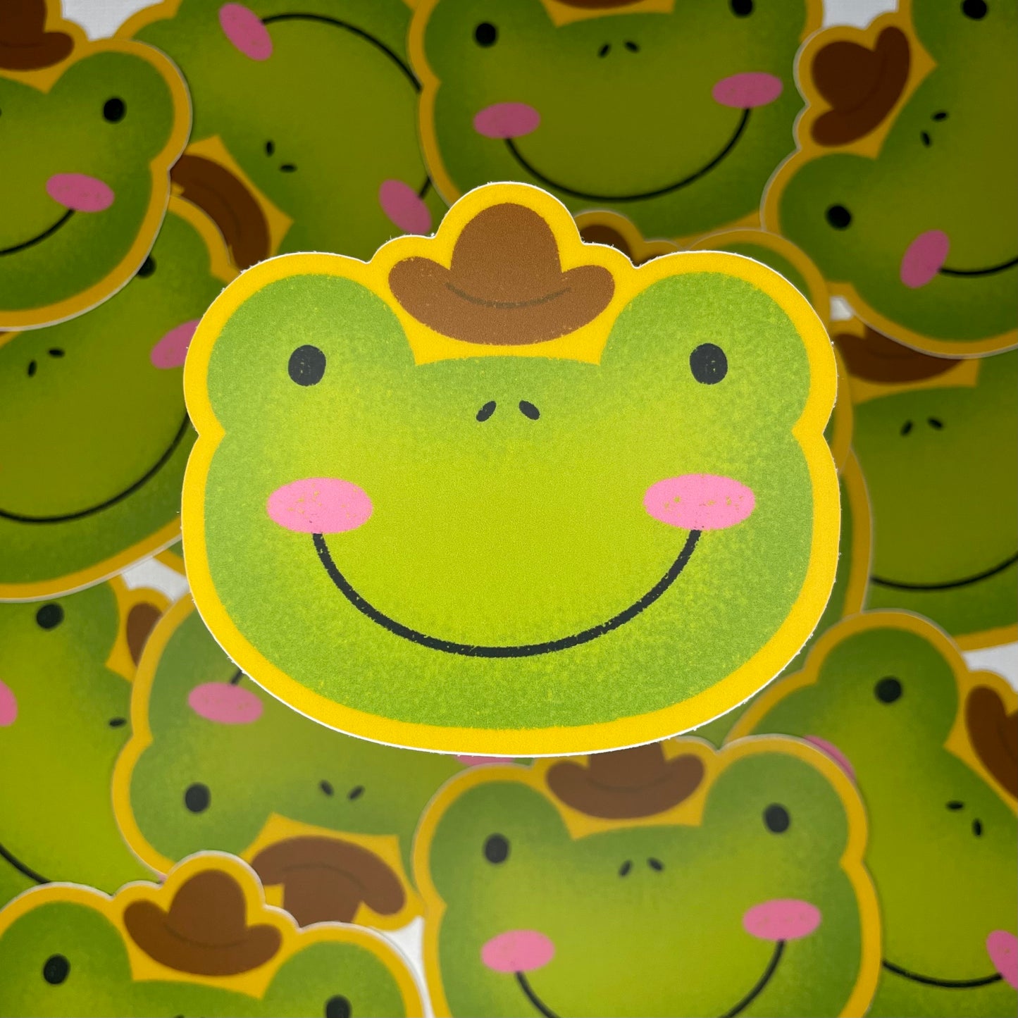 Cowboy Frog Sticker - Matte Vinyl Sticker