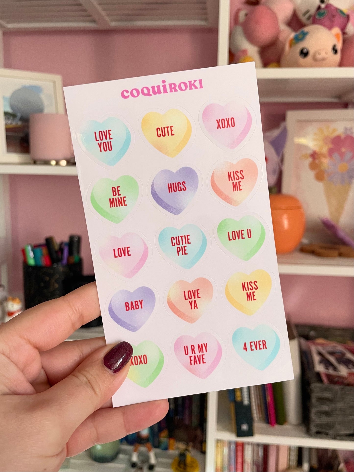 Candy Hearts - Sticker Sheet