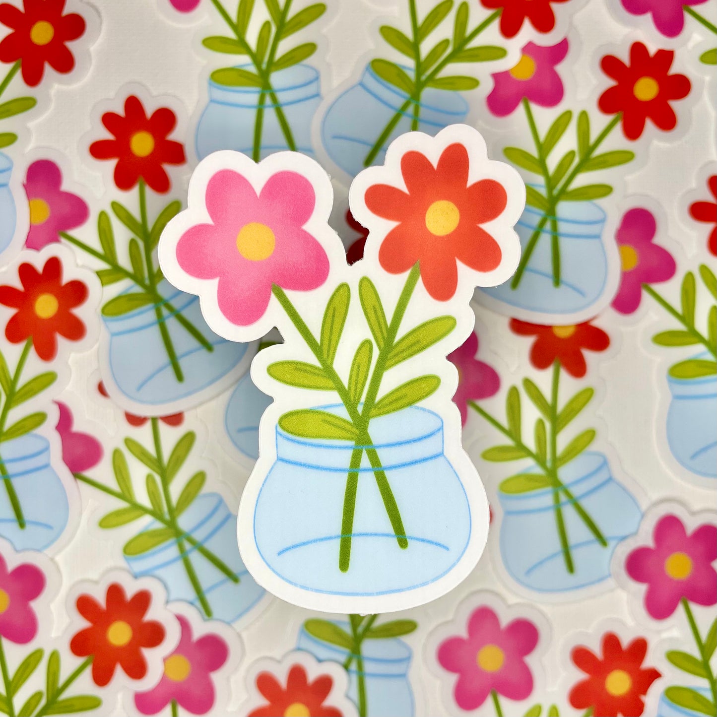 Transparent Flower Sticker - Matte Vinyl Sticker