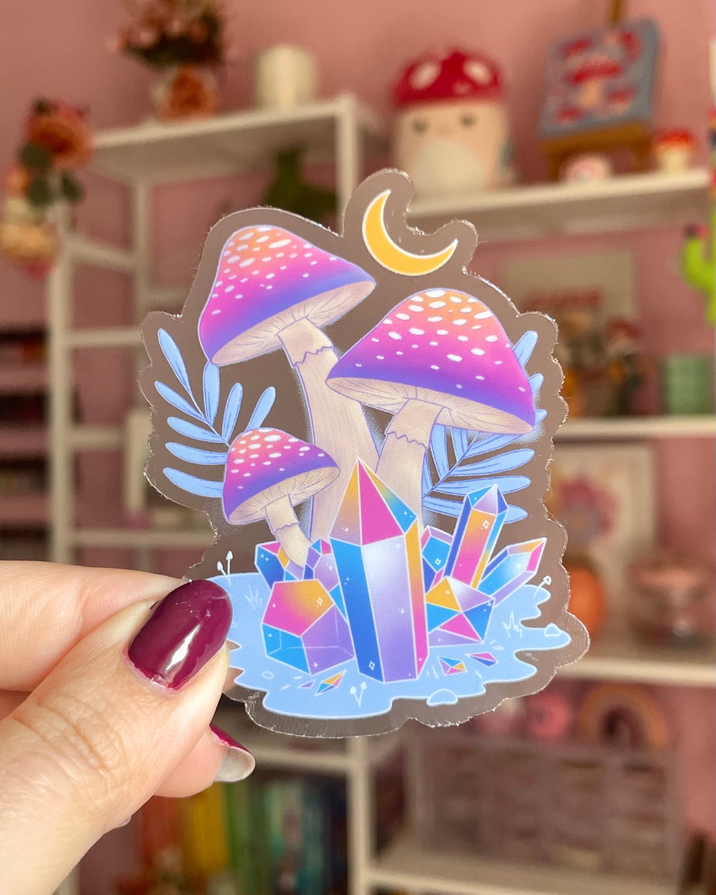 Night Mushrooms - Transparent Vinyl Sticker
