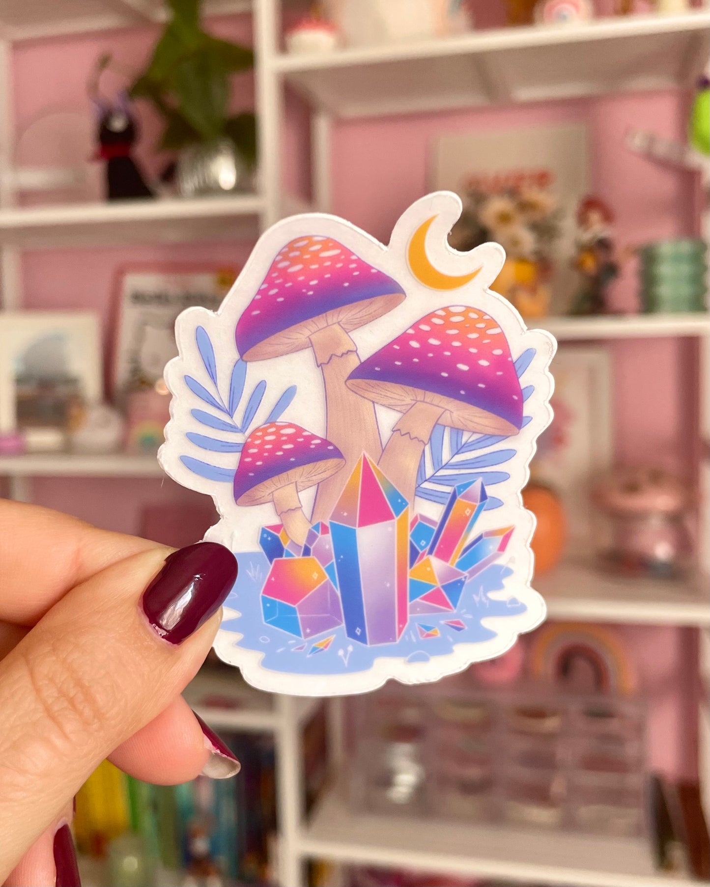Night Mushrooms - Transparent Vinyl Sticker