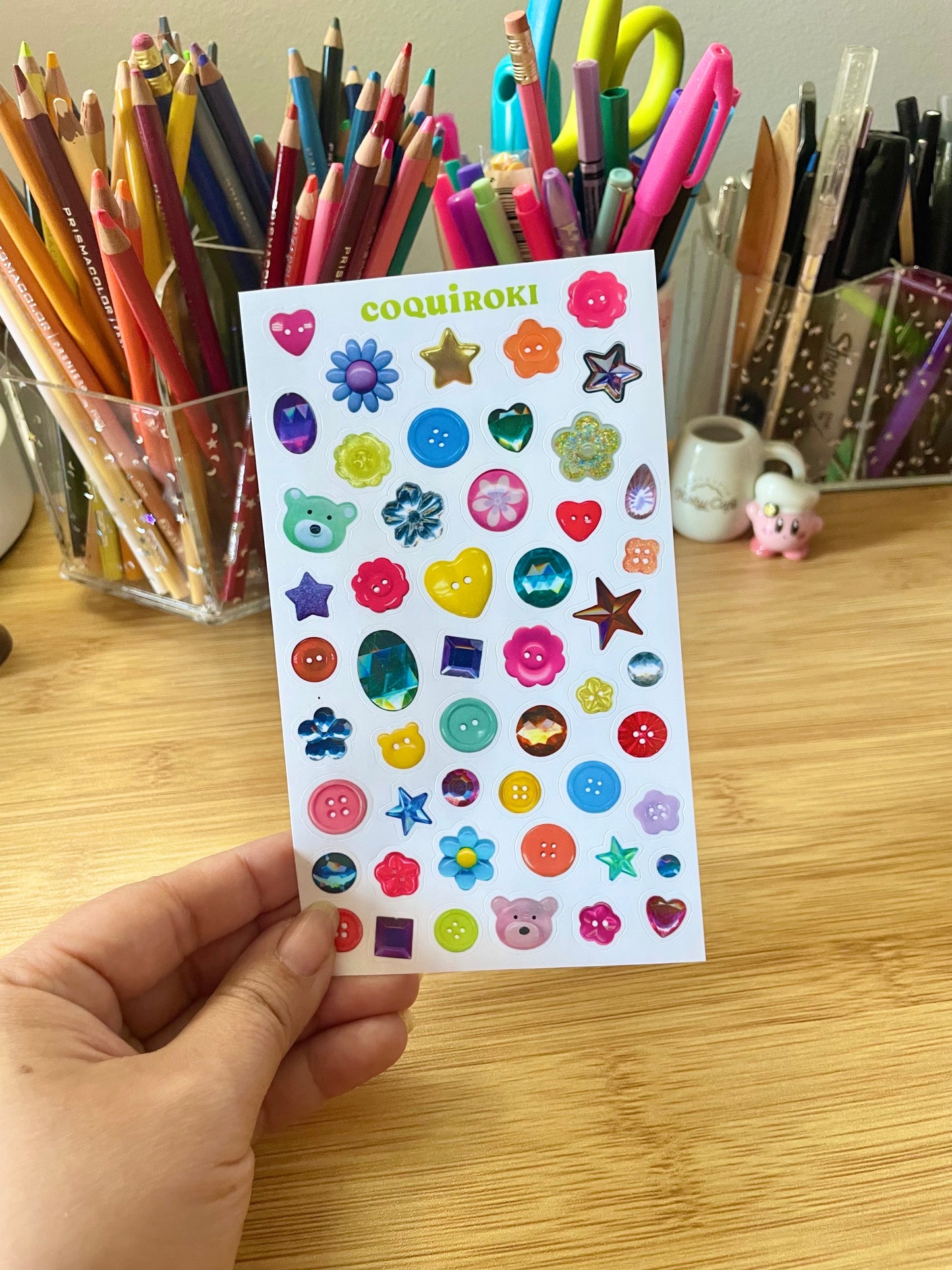 Gems and Buttons - Sticker Sheet for Journaling