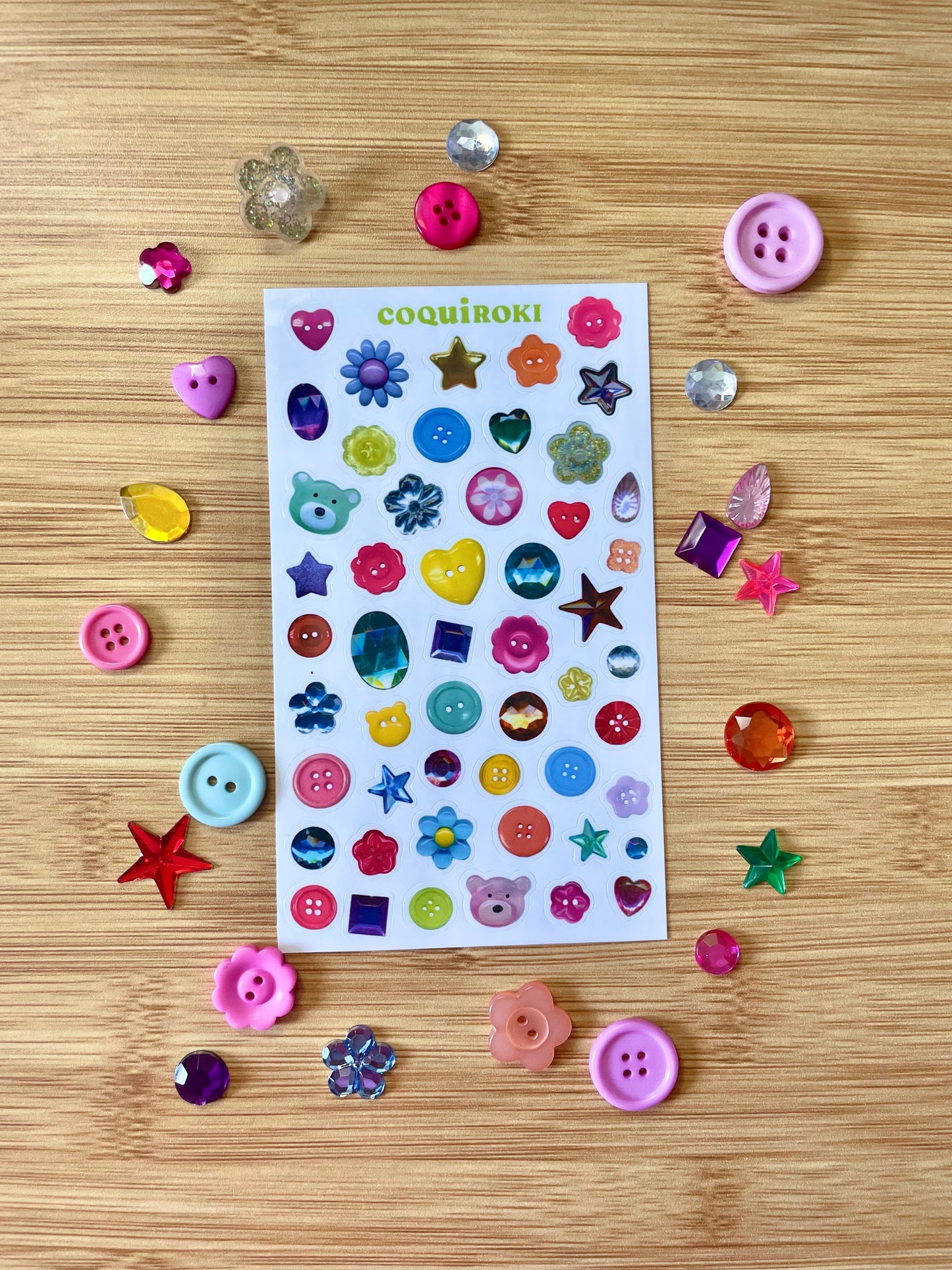 Gems and Buttons - Sticker Sheet for Journaling