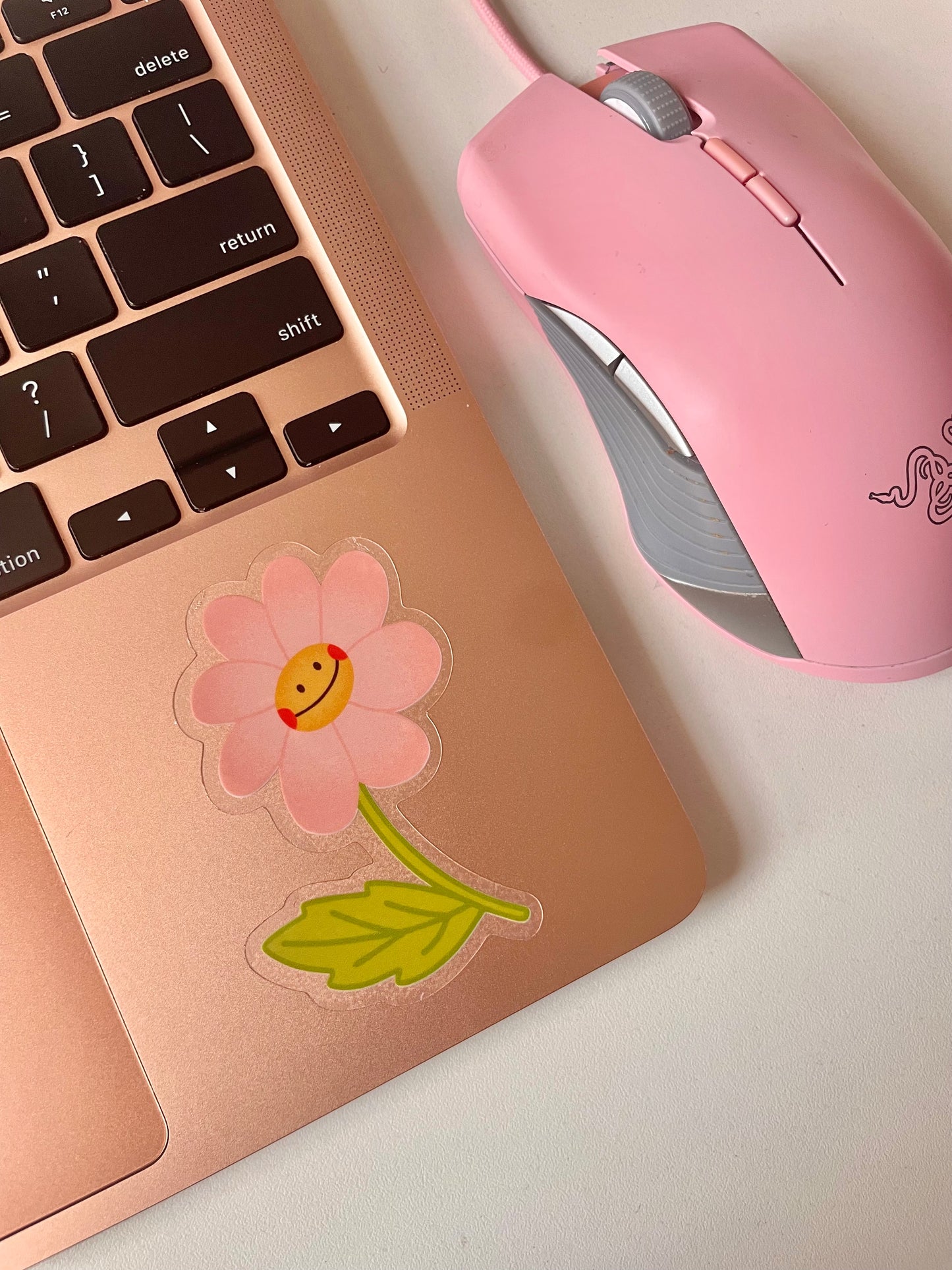 Happy Flower - Transparent Vinyl Sticker