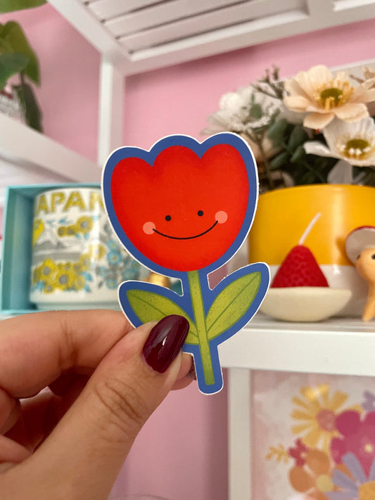 Happy Tulip - Matte Vinyl Sticker