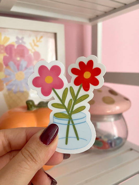 Transparent Flower Sticker - Matte Vinyl Sticker