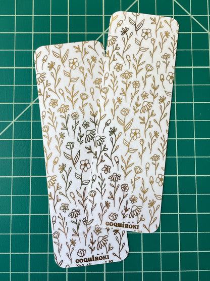 Gold Foil Flowers - Bookmark