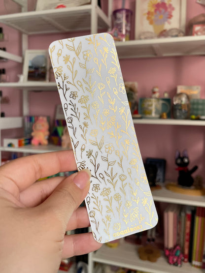 Gold Foil Flowers - Bookmark