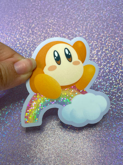Waddle Dee - Matte Sticker with Holographic Lam