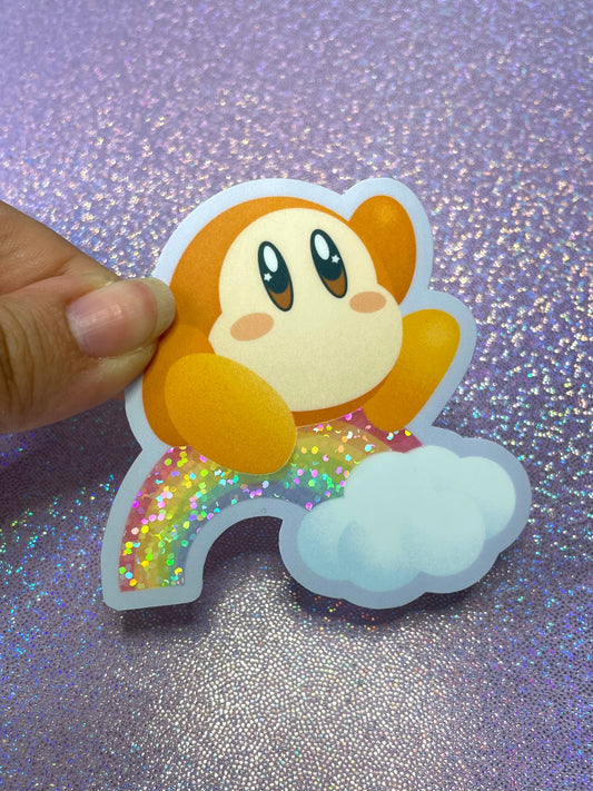 Waddle Dee - Matte Sticker with Holographic Lam