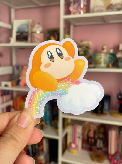 Waddle Dee - Matte Sticker with Holographic Lam